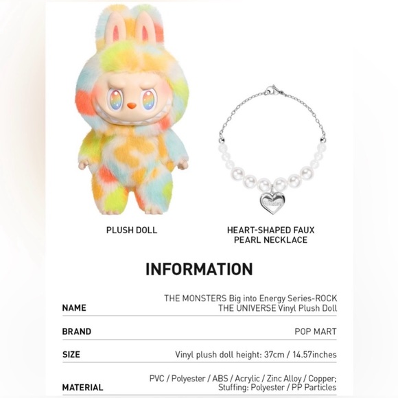 Rock The Universe Labubu Vinyl Plush Doll - Picture 8 of 10